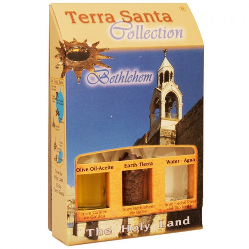 The Terra Santa Collection Holy Land Gift Pack - Bethlehem - Church of Nativity - Direct from the land where Jesus was born. The unique keepsake from the Terra Santa Collection brought to you from the birthplace of Christianity. Gift pack contains: Galile #gift