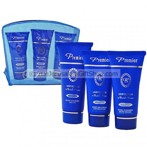 Premier Dead Sea Luxury collection gift pack Includes three wonderful body care products made with minerals from the Dead Sea.50ml Moisture Cream100ml Hand and Body Cream50ml Facial Cleanser - Micro Grains. Made in Israel Shipped direct from Jerusalem. #gift