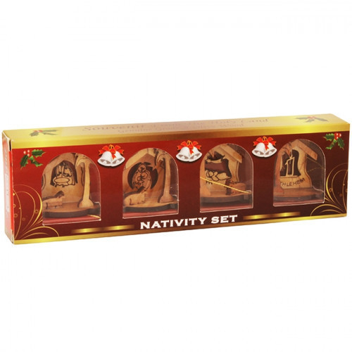 Nativity scene Christmas Tree decoration gift set made from quality olive wood in the town of Jesus birth, Bethlehem. Comes in presentation gift box. Box size: 8 x 2 inches / 20 x 5 cm approx.Nativity size: 1.6 x 1.2 inch / 4 x 3 cm approx. Genuine Holy L #gift