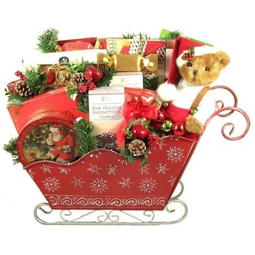 An impressive sleigh of treats over 2 feet tall and two feet wide! Designed for a Family - Standing two feet tall and over two feet wide, this GORGEOUS gift will take any family's breath away! Especially when they discover all of the amazing treats tucked #gift