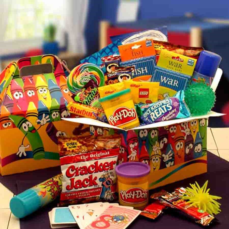 Games, activities and treats for children - Bring home some fun and games with an activities care package for children that will keep them busy for hours on end! This fun-filled package delivers sweet treats, games and activities to treat your favorite ki #gift