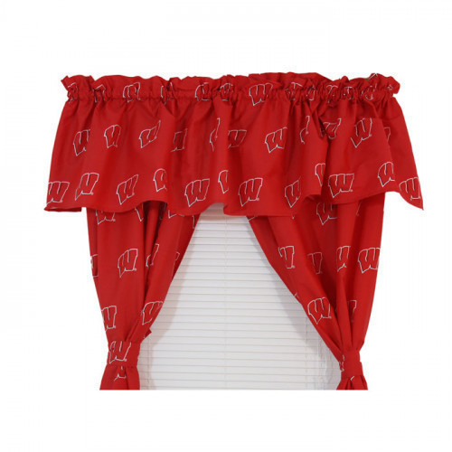 One NCAA Wisconsin Badgers Collegiate valance, 84 inches wide x 15 inches long. #decor