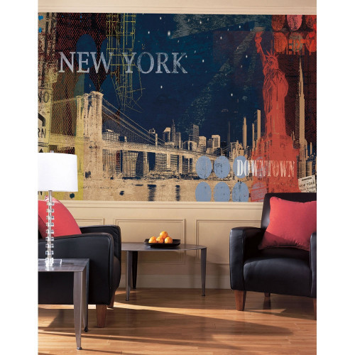 One New York Streets prepasted wall mural, measuring 72 X 126 inches. #decor