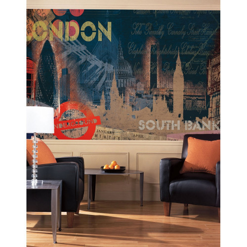One London Streets prepasted wall mural, measuring 72 X 126 inches. #decor
