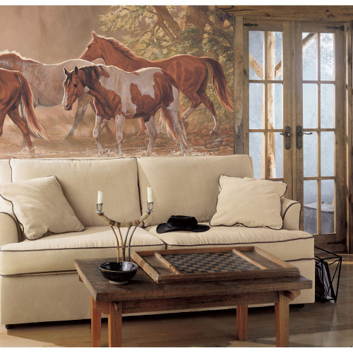 One Misty River Horse prepasted wall mural, measuring 72 X 126 inches. #decor