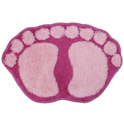 One Pink Shaggy Footprint accent floor rug #decor