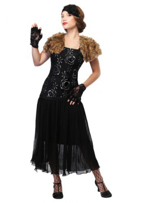 When you're dressing up as a character from the 1920s you'd better stay classy. It's easy when you're in this women's plus size Charleston flapper costume. Available in sizes 1X through 4X. #plus