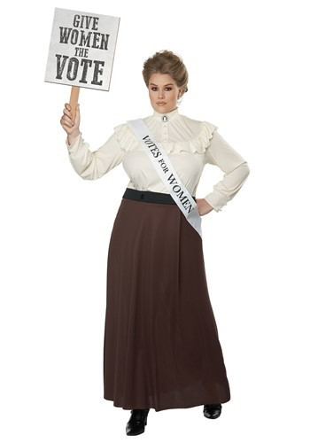 Remember the struggles that were faced with the Women's Plus Size English Suffragette Costume. Don't worry, people will definitely remember your costume. #plus
