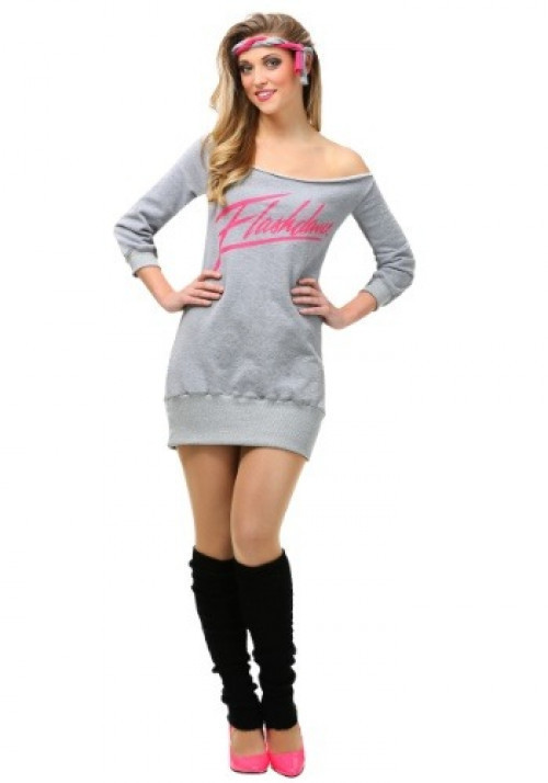 Go with a classic 80's look in our exclusive women's plus size Flashdance costume. Available in 1X, 2X and 3X. #plus