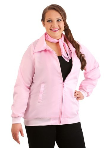 They say some women are too pure to wear pink, but they won't be saying that in the Plus Size Grease Pink Ladies Costume Jacket. #plus