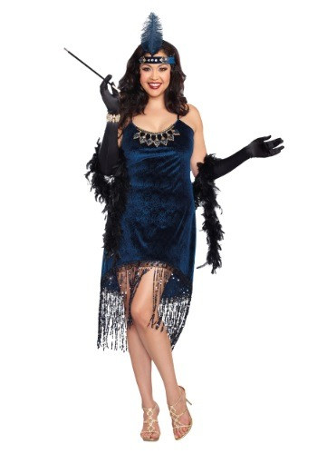Go as a flapper in this womens Plus Size Downtown Doll Costume. Available in 1X/2X and 3X/4X. #plus