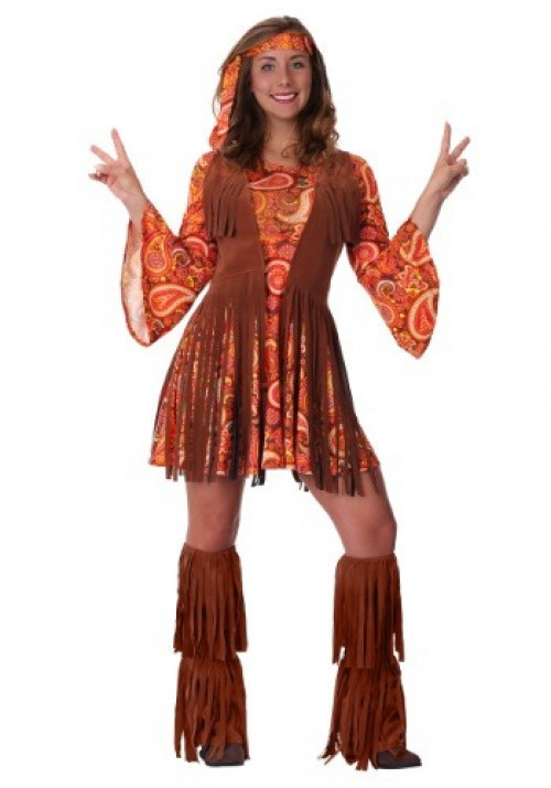 The more fringe the better! Be a free spirit in this exclusive Women's Plus Size Fringe Hippie Costume. Available in 1X and 2X. #plus