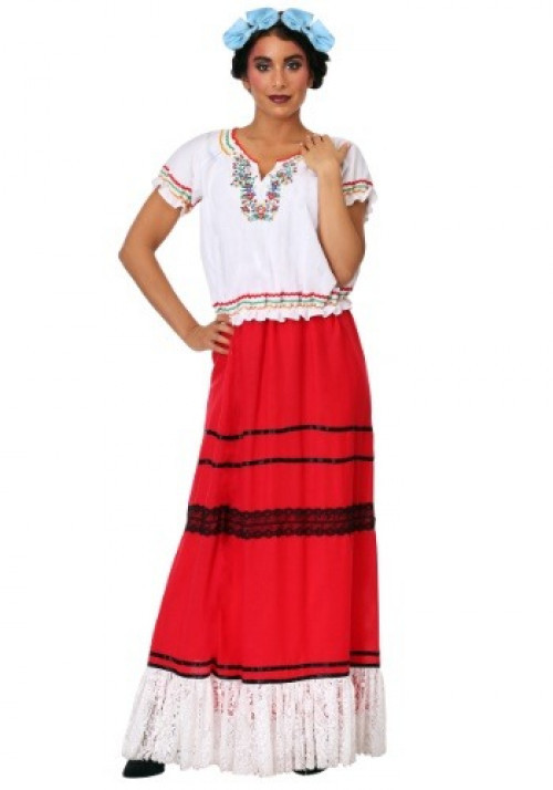 Dress up as famous Mexican artist Frida Kahlo with the Women's Plus Size Red Frida Kahlo Costume! #plus