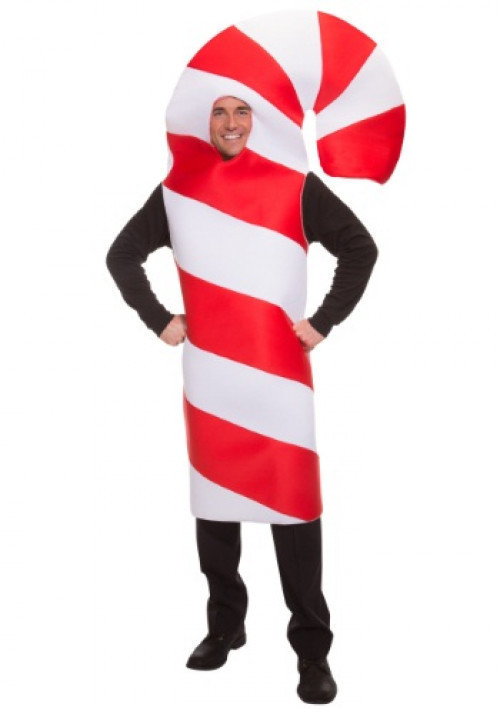 Bring some holiday sweetness and cheer to your Christmas party when you go in this Plus Size Candy Cane Costume! Exclusive to Halloweencostumes.com. Available in 2X. #plus