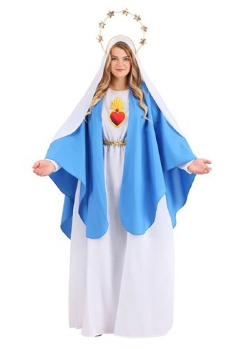 Get ready for the live Nativity Scene with the Women's Plus Size Nativity Mary Costume! Everyone will love it! #plus