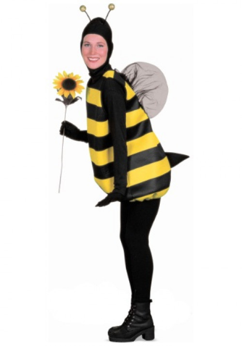 Buzz around your next party when you go in this Plus Size Bumble Bee Costume! Show your true colors to be black and yellow! #plus