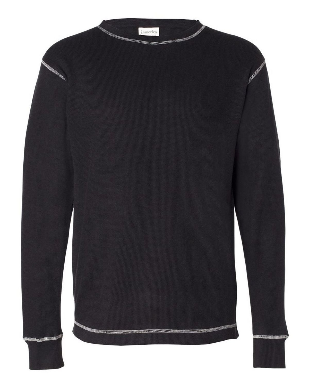 J America 8238 Men's Vintage Long Sleeve Thermal T-Shirt - Black/ Vintage White - S #vintage