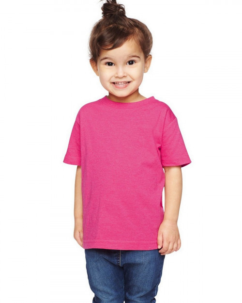 Rabbit Skins RS3305 Toddler Vintage Heathered Fine Jersey T-Shirt - Vintage Hot Pink - 2T #vintage