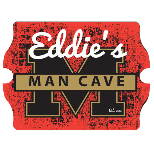 Lay claim to your favorite space with the Stadium-style Man Cave Sign. The colorful image is printed in full detail onto a composite wood base and comes ready to hang. Personalize the sign with a first or last name and a year. The Stadium Man Cave sign ma #vintage