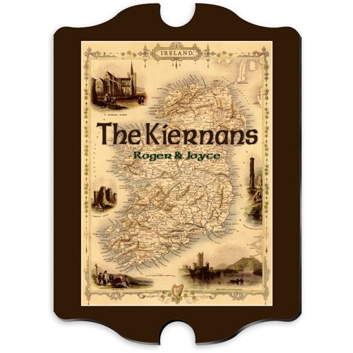 Bring a wee bit of Ireland home with this vintage family name sign. The Celtic appeal of our vintage Map of Ireland family name sign will add class and a wee bit of luck to their home. The vintage plaque features a map of Ireland surrounded by gorgeous d #vintage