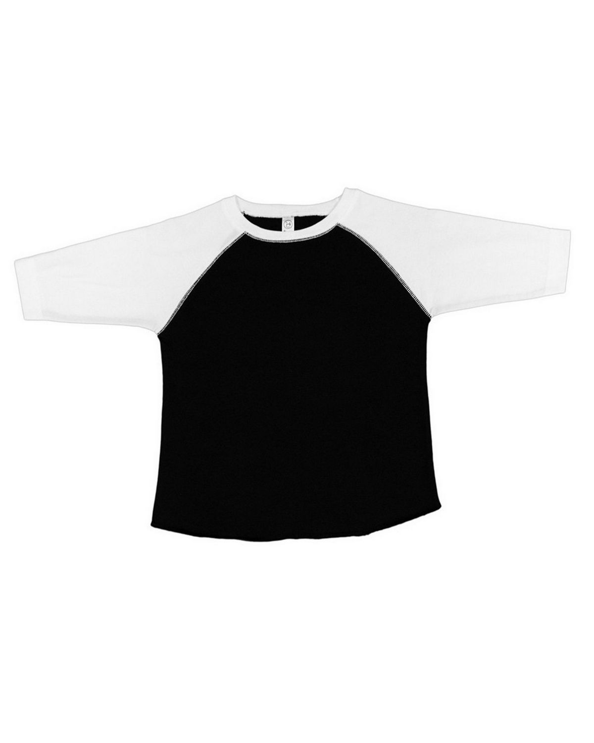 Rabbit Skins RS3330 Toddler Vintage Fine Jersey Baseball T-Shirt - Black/ White - 4T #vintage
