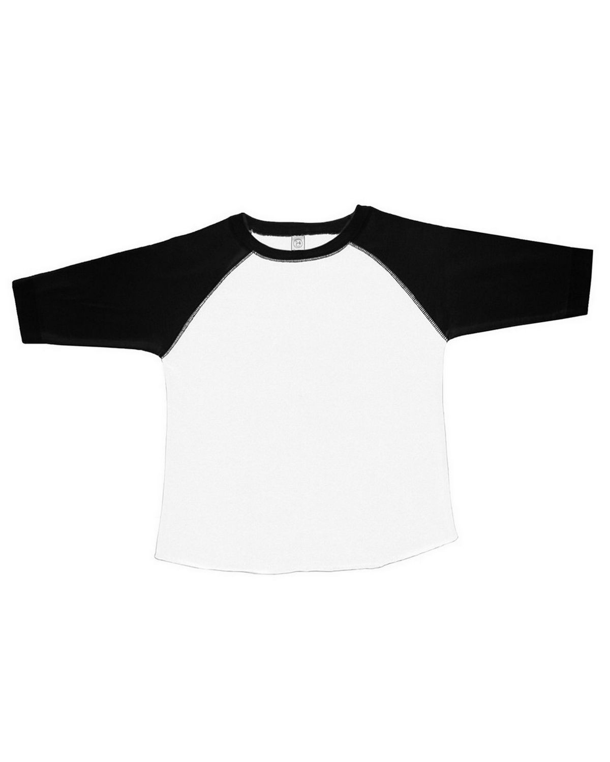 Rabbit Skins RS3330 Toddler Vintage Fine Jersey Baseball T-Shirt - White/ Black - 4T #vintage