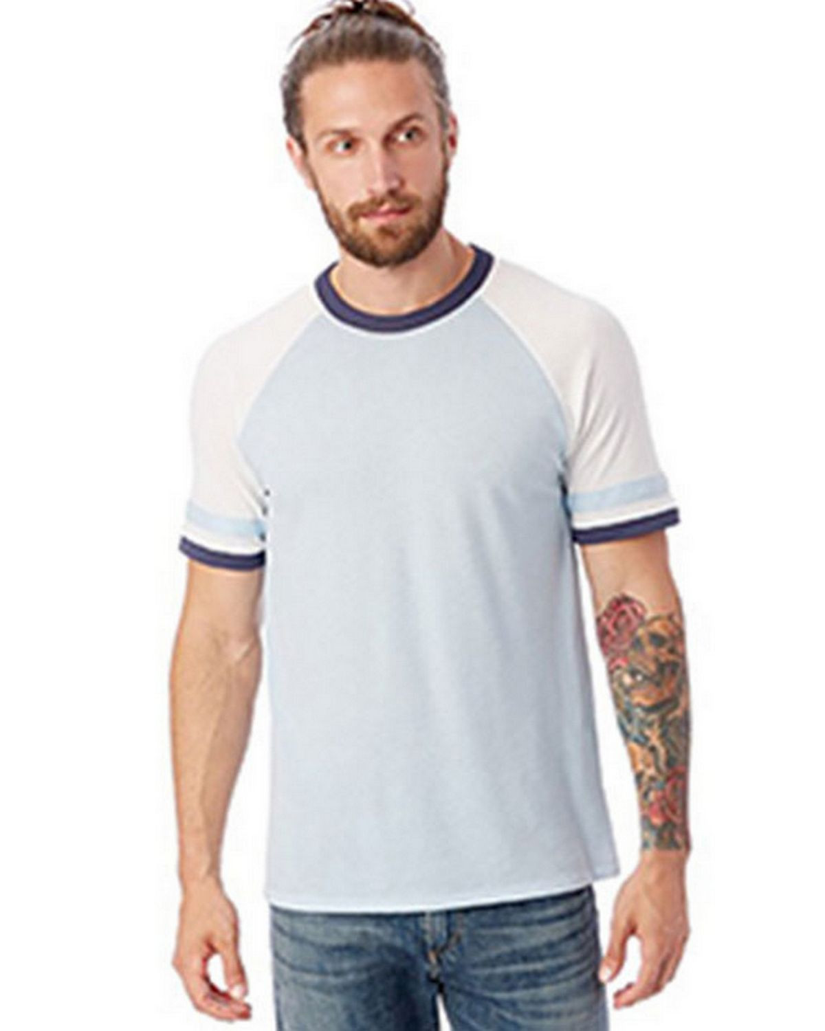 Alternative 5093BP Men's Slapshot Vintage Jersey T-Shirt - Blue Sky - S #vintage