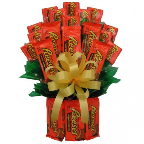 Reese's Peanut Butter Cups fans are passionate about their candy and they have made the Reese's Candy Bouquet our most popular candy gift. We created this all Hersey's Chocolate Reese's Bouquet to satisfy the taste buds of Reese's candy lovers. This candy #gift
