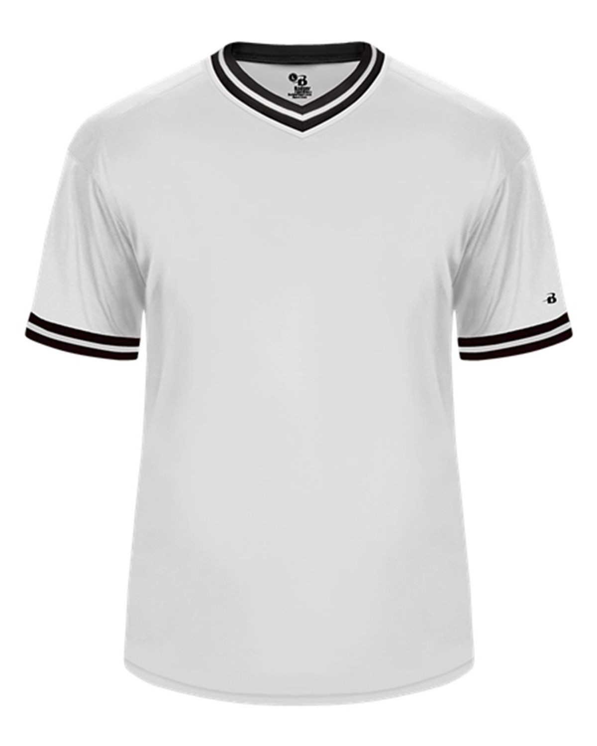 Badger 7974 Men's Vintage Jersey - White/ Black/ White - XS #vintage