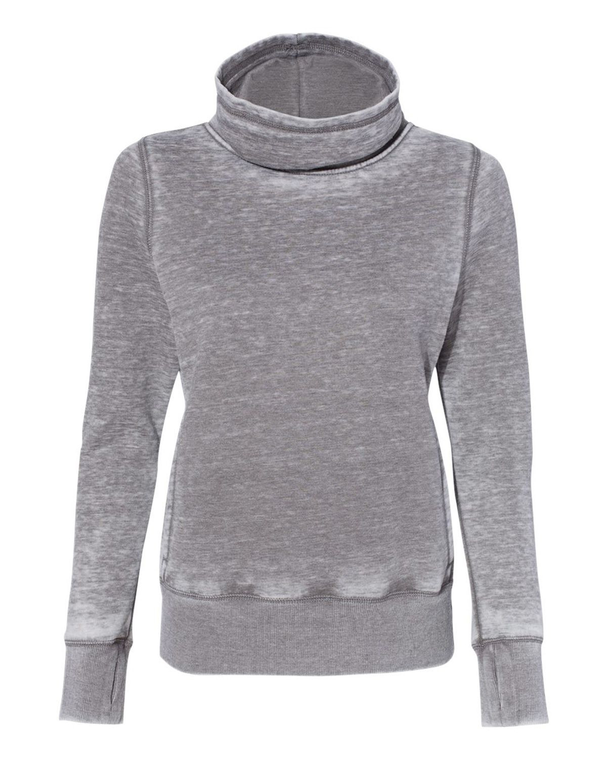 J America 8930 Women's Vintage Zen Fleece Cowl Neck Sweatshirt - Cement - S #vintage