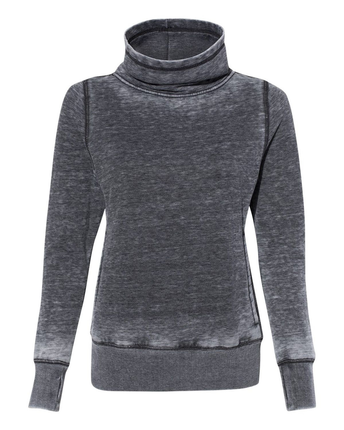 J America 8930 Women's Vintage Zen Fleece Cowl Neck Sweatshirt - Dark Smoke - S #vintage
