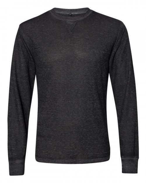 J America 8241 Men's Vintage Zen Thermal Long Sleeve T-Shirt - Twisted Black - S #vintage