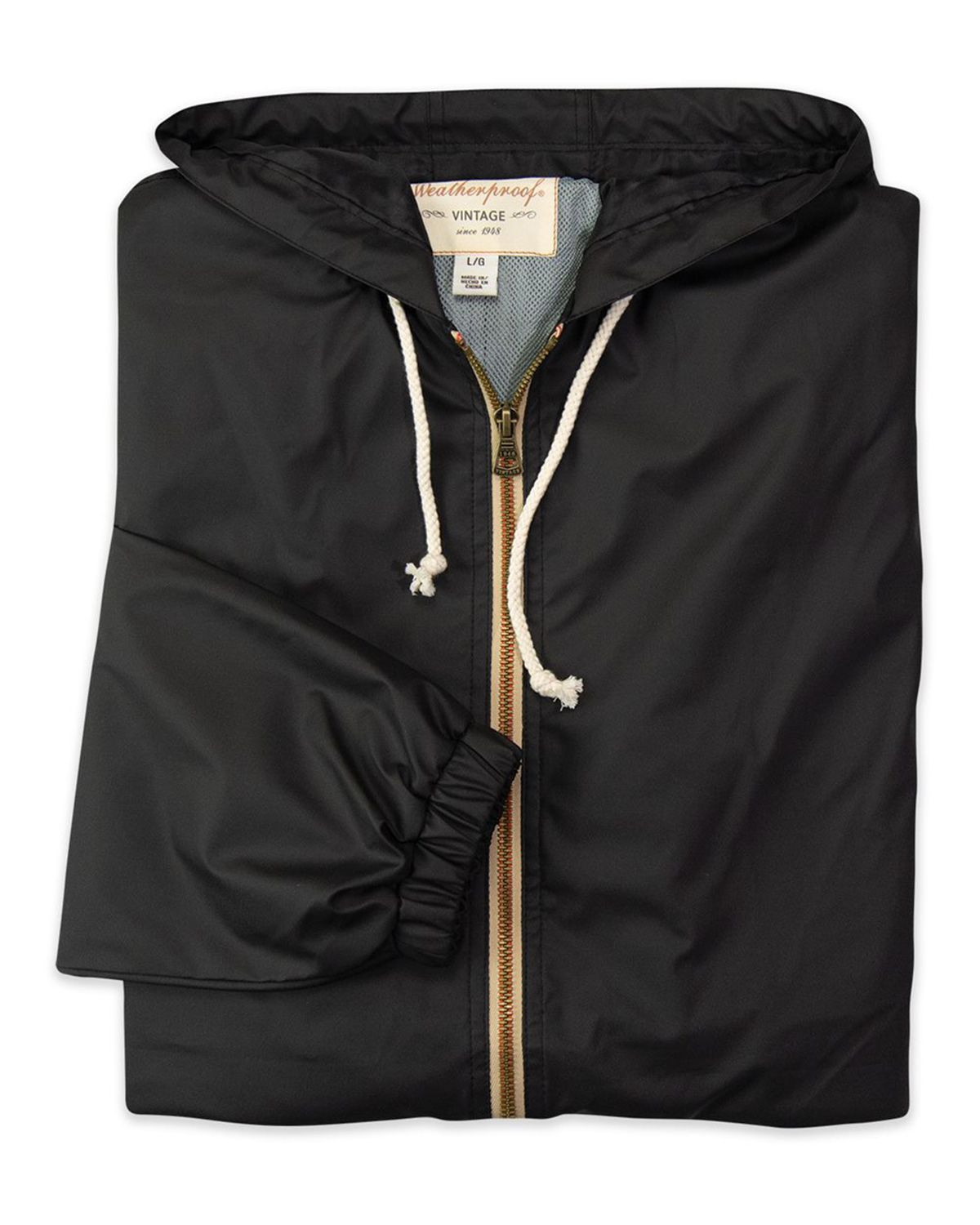 Weatherproof 193910 Men's Vintage Hooded Rain Jacket - Black - S #vintage