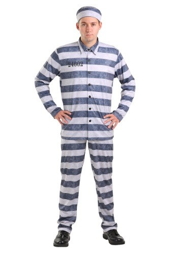 Working on the chain gang never looked so good. Wear this exclusive Mens Vintage Prisoner Costume this Halloween and show your friends who the real outlaw is! This costume features a vintage looking black and white prisoner outfit with matching hat. #vintage