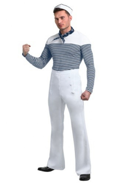 It's time to throw on this exclusive Vintage Sailor Men's Plus Size Costume and head out to sea sailor! The naval life can be tough, but we are sure you have what it take to be a man of the sea. Available in 2X. #vintage