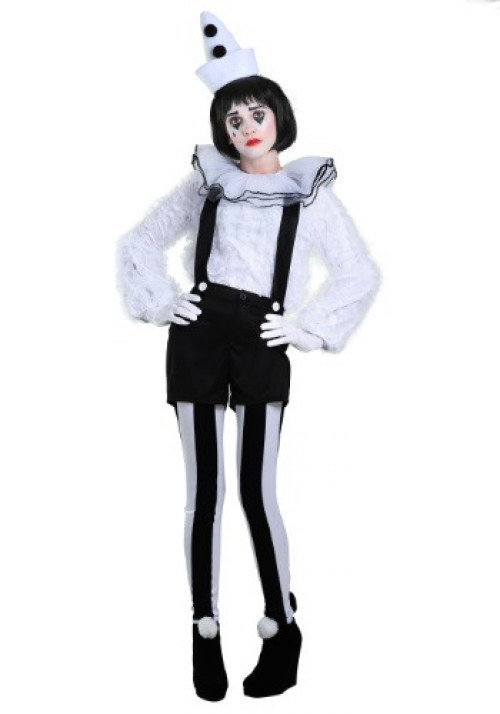 Become a sad and heartbroken clown when you put on this exclusive Vintage Pierrot Clown Women's Costume. #vintage
