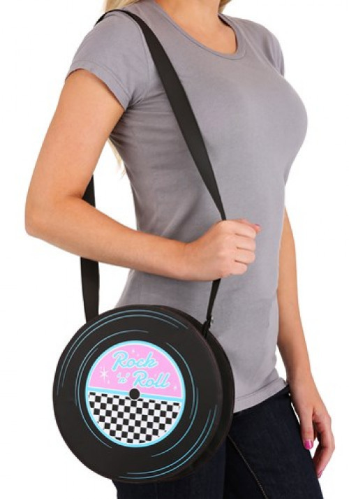 Bring yourself back to the good ole days with this faux leather Vinyl Record Purse. The perfect addition to any retro costumes you could dream up! #vintage