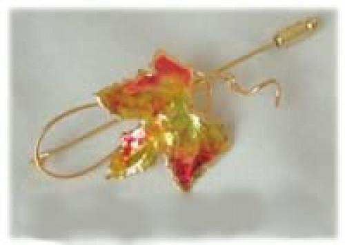 For the nature lover a miniature autumn multi-colored maple leaf has been picked at just the right time and then preserved in lacquer and trimmed with just the right amount of 24K gold to make an autumn multi-colored Maple Leaf Pin. This process is the sa #gift