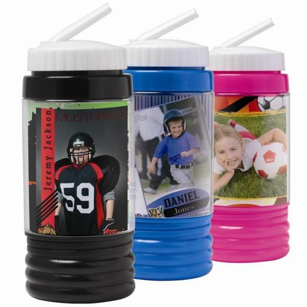 The Sports Bottle is perfect for the on-the-go sports enthusiast. The 15 oz. bottle is made of a virtually unbreakable material, and features an everlasting straw and handy storage compartment on the bottom. Each comes with an All Sports insert for photo #sports