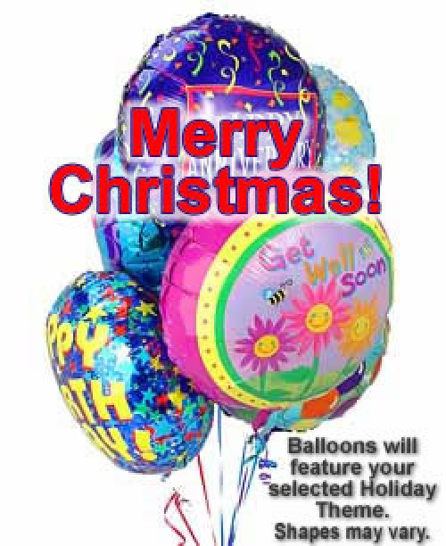 This luminous bouquet of a half dozen themed balloons is a superb way to celebrate a special Christmas. #gift