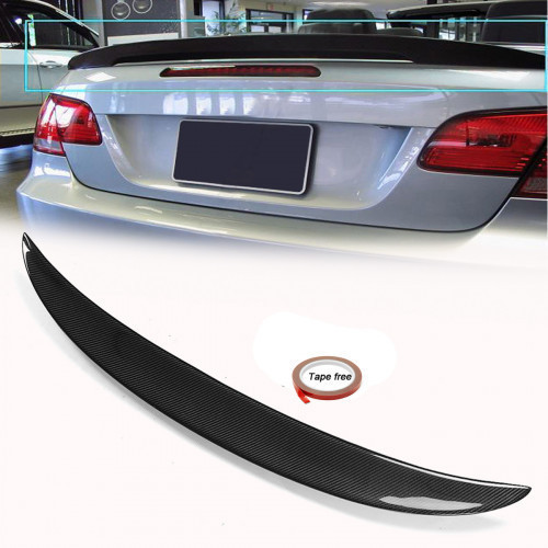 Description: 1. Carbon fibre high kick spoiler for BMW E93 3 series (convertible). 2. Made of high quality full carbon fiber for light weight and durability. 3. UV-resistant clear coating to prevent color fade. 4. Will dramatically improve the sporty appe #bmw