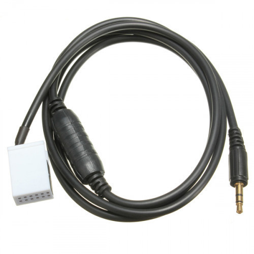 Feature: Be capable to connect 3.5mm audio source (like laptop, iPhone, iPod ) For a Car laptop or DVD player The adapter fits 12-pin changer jack Specification: Length: 1.4m / 55.12in Connector: 2.6x1.75x1.35cm / 1.02x0.69x0.53in Connector Type: 12 pin J #bmw