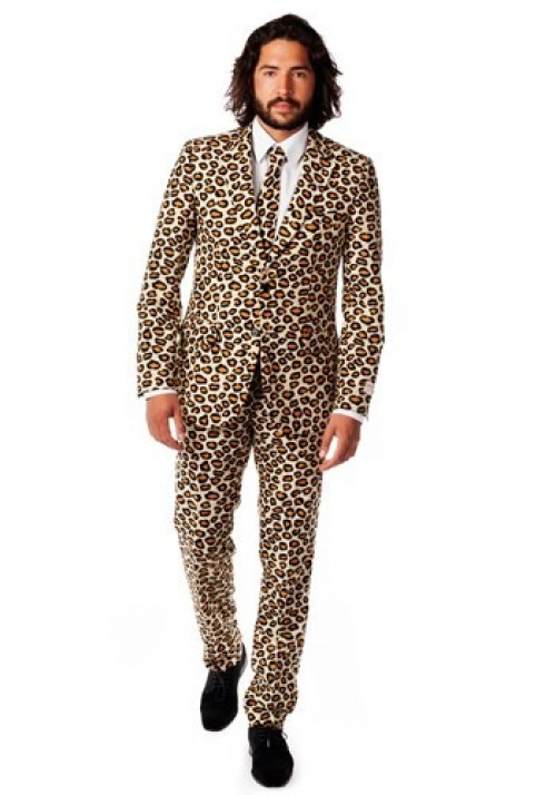 Show your wild side in this men's Jaguar animal printed suit. Its cheetah print will make you as fascinating as a wild cat in the jungle. #puma