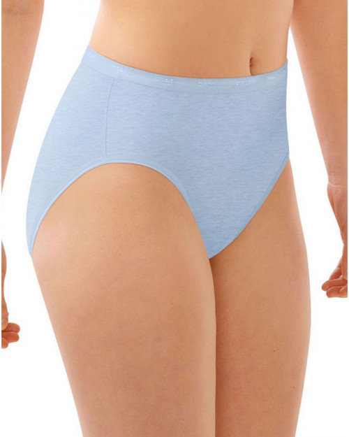 Bali DFFF62 Women's Full-Cut Fit Hi-Cut Panty - Blue Tulle Heather - 6 #cut