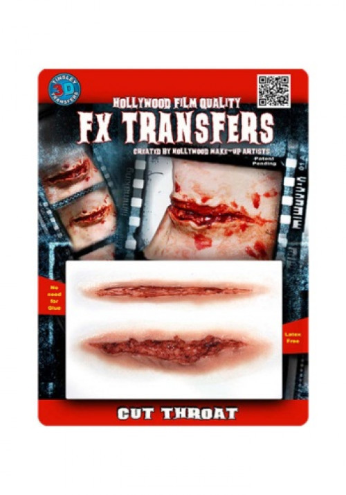 Look like a victim from a slasher movie with this movie-quality Cut Throat FX Transfer! #cut