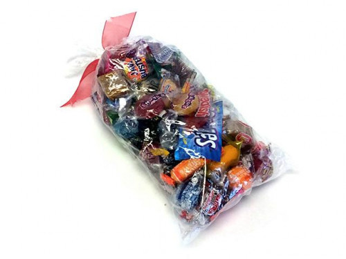 Fill your own gift containerwith this bag of Penny Candies. Each bag contains your wrapped-candy favorites. The assortment may vary but should include 2 pieces of each of the following: Airhead, Atomic Fireballs, Bit-O-Honey, Black Cow, Butterscotch Disks #candy
