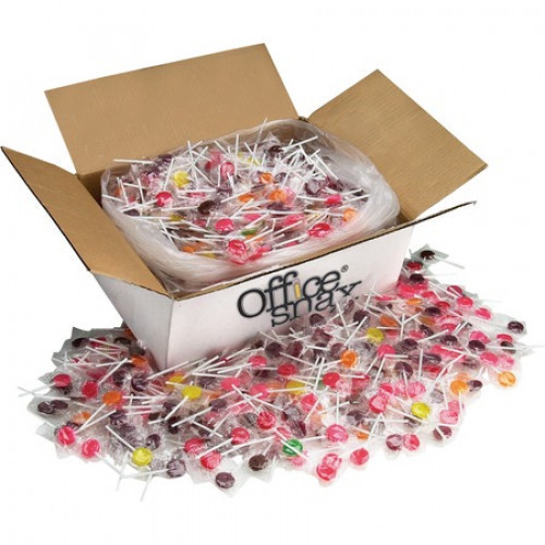 Lick Stix suckers come in seven assorted fruit flavors. Each sucker is individually wrapped. Plastic-lined box maintains freshness. #candy