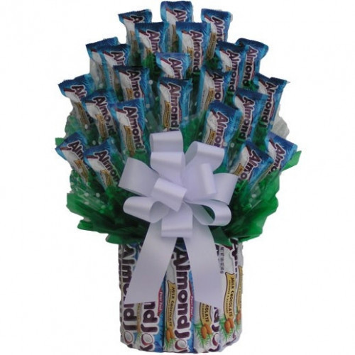 Bring joy to the life of an Almond Joy lover with our fabulous Almond Joy Candy Bouquet. This bouquet features full sized and fun sized Almond Joy candy bars arranged to create a blooming bouquet of good taste! The Almond Joy bouquet is perfect for all oc #candy