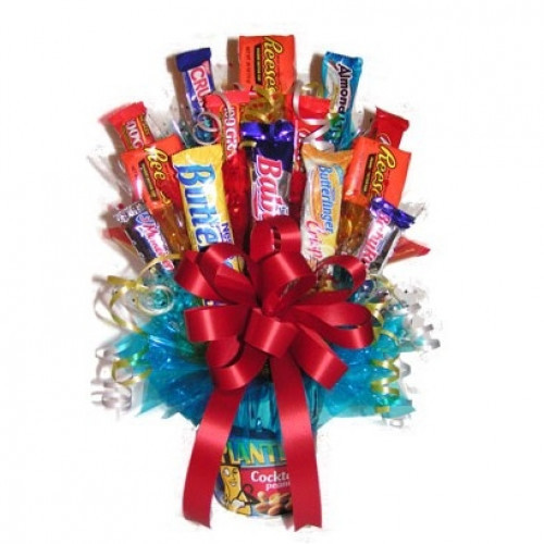 Your favorite sweet tooth will go nuts for this sweet and salty gift! Our Peanuts and Candy Bouquet features an assortment of classic candies and chocolates along with a can of Planters Peanuts to add some salty to all that sweetness. Our Peanuts and Cand #candy