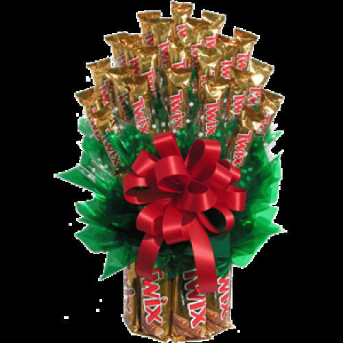Twix lovers will go wild for our Twix Candy Bouquet. Whatever the occasion, this bountiful Twix bouqet will delight the taste buds of Twix and chocolate lovers of all kinds! This candy bouquet makes a great centerpiece at a birthday party, or send one to #candy